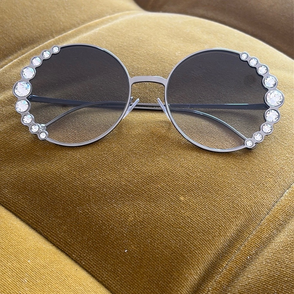 Fendi Ribbons and Crystals Round Sunglasses